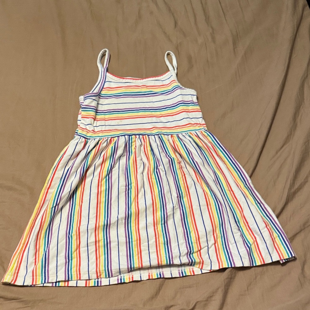 Cat & Jack Rainbow Striped Toddler Dress - Size 5T - Picture 3 of 4